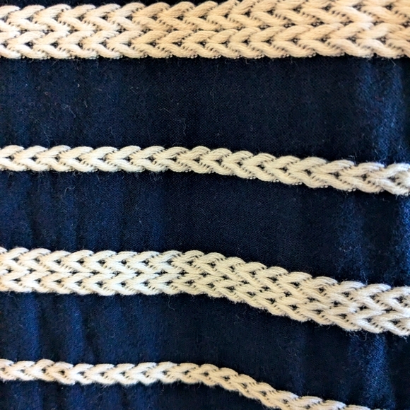 Max Studio Embroidered Shift Dress Nautical Navy and White Classic 100% Cotton - Picture 3 of 7